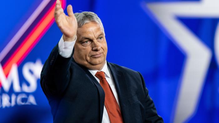 Уходящий премьер-министр Венгрии Виктор Орбан выступает на конференции CPAC Texas 2022 года в отеле Hilton Anatole