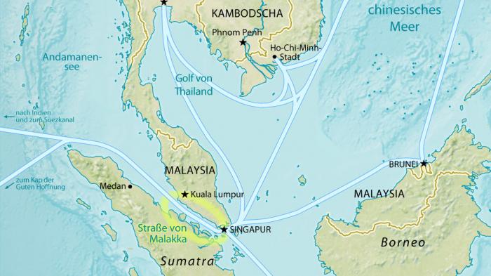 Карта Малаккского пролива