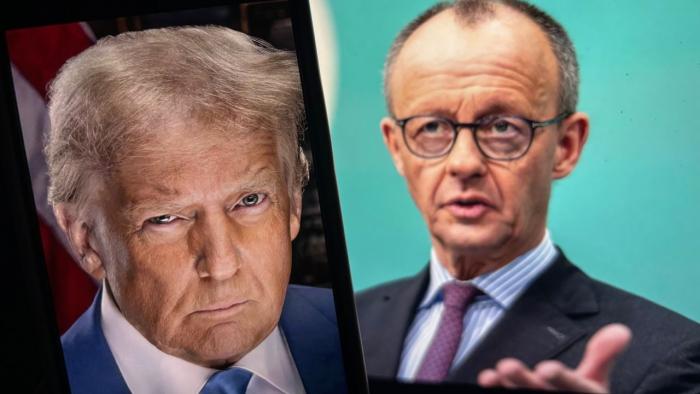 Портреты Трампа и Мерца
